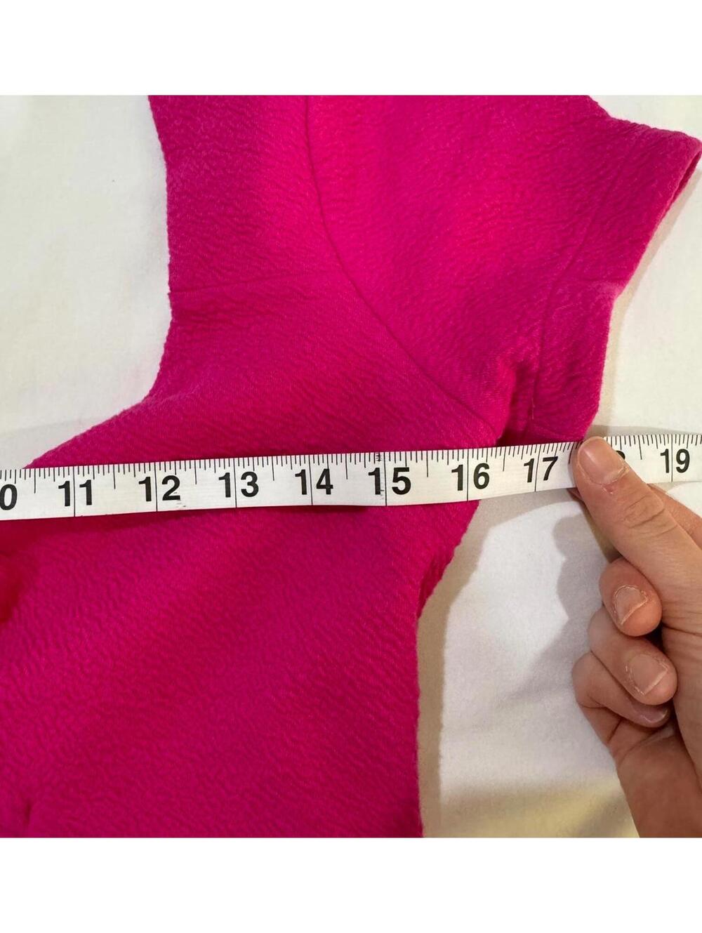 Anthropologie Maeve Pink Cut Out Textured Mini Dress Small Open Back Knit - Picture 7 of 8